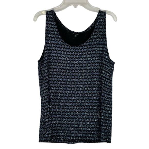 Blue Sage Vintage glittery shimmer tank blouse 90s Y2K evening artsy size Large - Picture 1 of 11